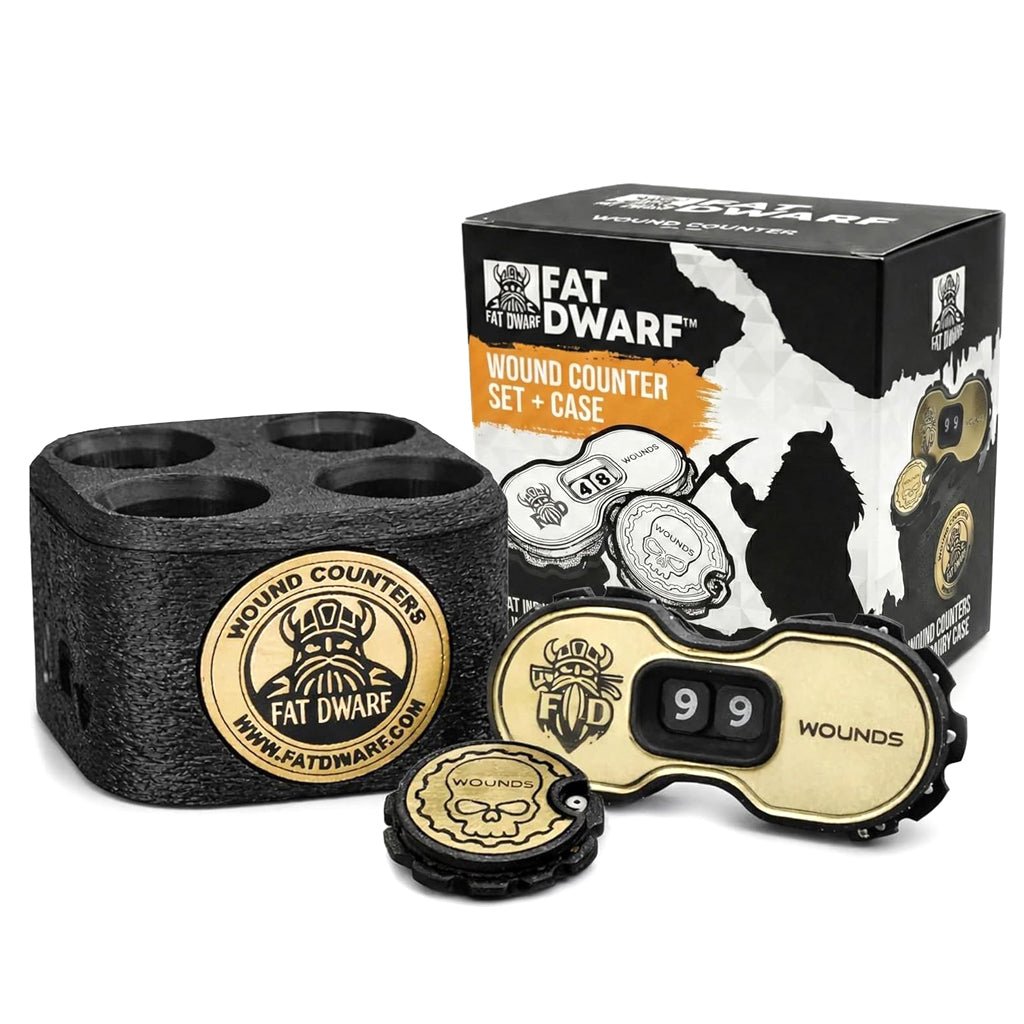 Tabletop Wound Counter Set, 12 Premium Counters - Fat Dwarf