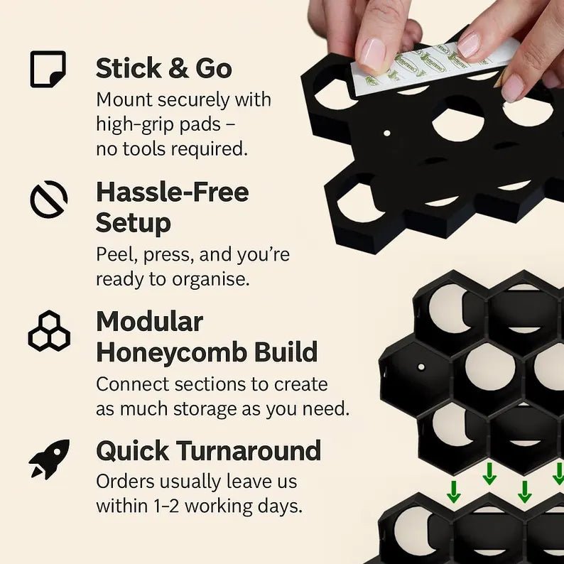 Hobby Paint Storage Rack - Wall Mount for 32mm (Fits Citadel Pots) - Fat Dwarf