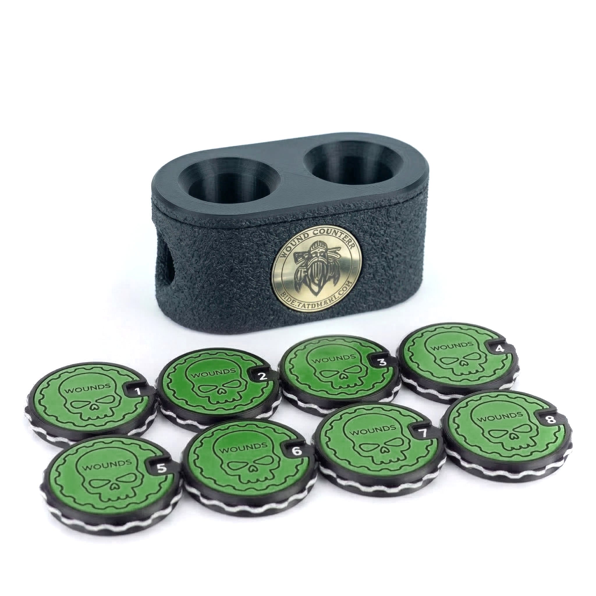 Tabletop Wound Tracker Set – x8 16 Wounds Counters - Fat Dwarf